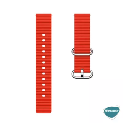 Microsonic Samsung Galaxy Watch 3 45mm Kordon Ocean Band Kırmızı