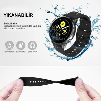 Microsonic Samsung Galaxy Watch 3 45mm Silikon Kordon Mavi
