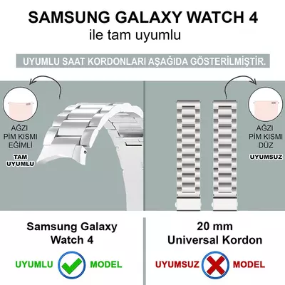 Microsonic Samsung Galaxy Watch 4 44mm Solid Steel Kordon Gümüş