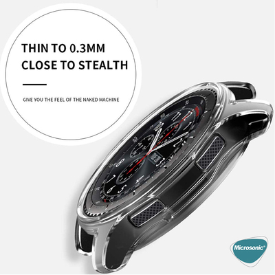 Microsonic Samsung Galaxy Watch 46mm Kılıf 360 Full Round Soft Silicone Şeffaf