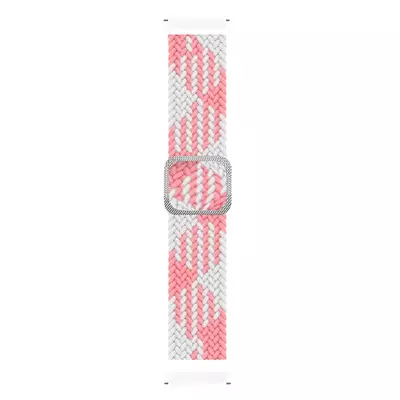 Microsonic Samsung Galaxy Watch 46mm Kordon Braided Loop Band Pembe Beyaz