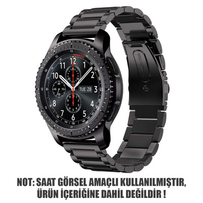 Microsonic Samsung Galaxy Watch 46mm Metal Stainless Steel Kordon Siyah