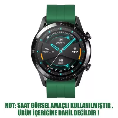Microsonic Samsung Galaxy Watch Active 2 44mm Kordon, Silicone RapidBands Koyu Yeşil