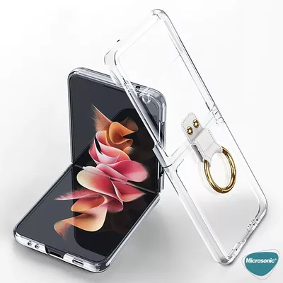 Microsonic Samsung Galaxy Z Flip 3 Kılıf Ring Loft Clear Şeffaf