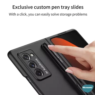Microsonic Samsung Galaxy Z Fold 2 Kılıf S-Pen Fold Edition Siyah