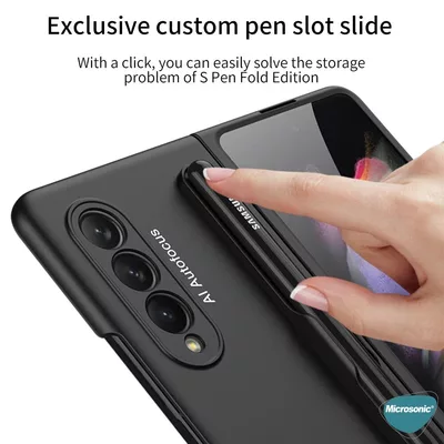 Microsonic Samsung Galaxy Z Fold 3 Kılıf S-Pen Fold Edition Siyah