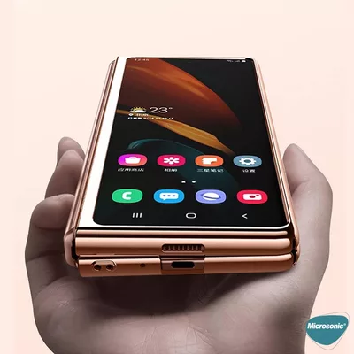 Microsonic Samsung Galaxy Z Fold 4 Kılıf Shell Platinum Gold