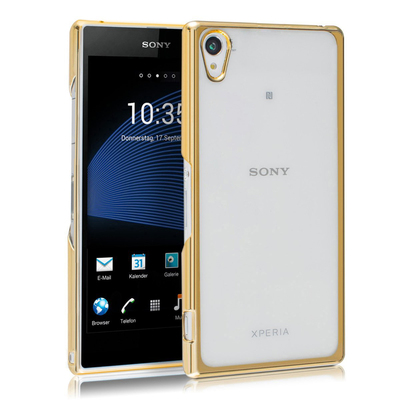 Microsonic Sony Xperia Z1 Kılıf Skyfall Transparent Clear Gold