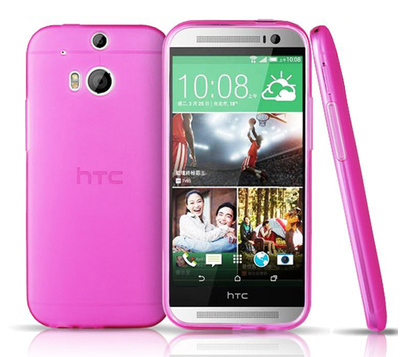 Microsonic HTC One M8 Kılıf Transparent Soft Pembe