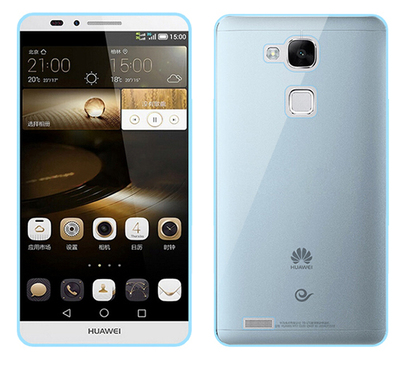 Microsonic Huawei Ascend Mate 7 Kılıf Transparent Soft Mavi