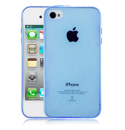 Microsonic iPhone 4S Kılıf Transparent Soft Mavi