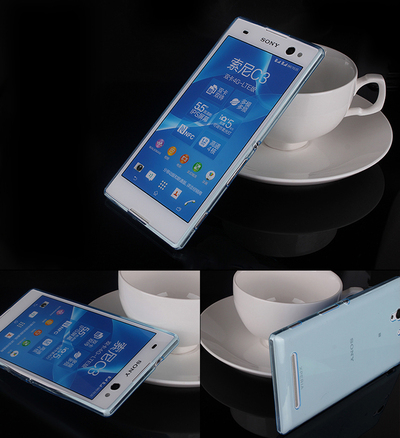 Microsonic Sony X Peria C3 Kılıf Transparent Soft Mavi