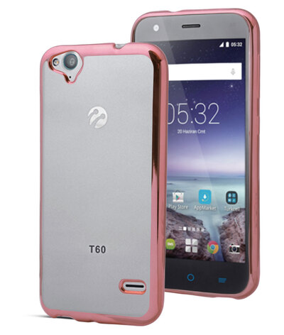 Microsonic Turkcell T60 Kılıf Skyfall Transparent Clear Rose Gold