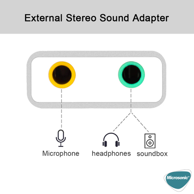Microsonic Type-C Sound Card Kablo, Type-C to 3.5mm Kulaklık ve Mikrofon Çevirici Adaptör Gri