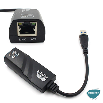 Microsonic USB 3.0 to Ethernet Adaptör Siyah