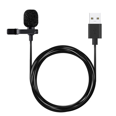 Microsonic USB Microphone, USB Girişli Yaka Mikrofonu Siyah