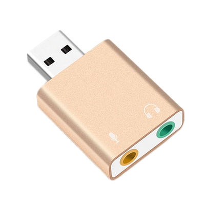 Microsonic USB Sound Card, USB to 3.5mm Kulaklık ve Mikrofon Çevirici Adaptör Gold