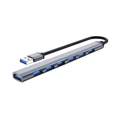 Microsonic USB Type-C (7 Port) Hub Kablo, Çoklu USB Çevirici Gri