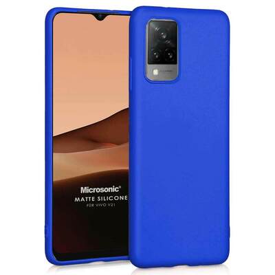 Microsonic Vivo V21 Kılıf Matte Silicone Mavi
