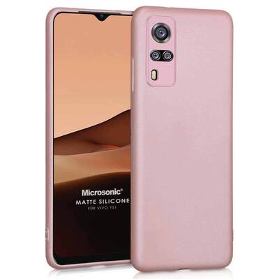 Microsonic Vivo Y51A Kılıf Matte Silicone Rose Gold