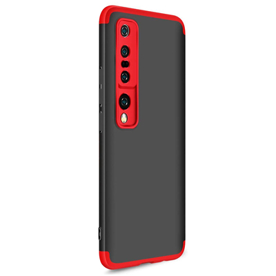 Microsonic Xiaomi Mi 10 Kılıf Double Dip 360 Protective AYS Siyah Kırmızı