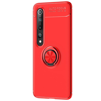 Microsonic Xiaomi Mi 10 Kılıf Kickstand Ring Holder Kırmızı