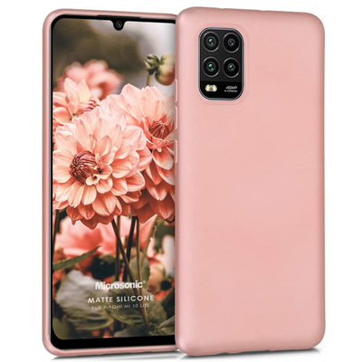 Microsonic Xiaomi Mi 10 Lite Kılıf Matte Silicone Rose Gold