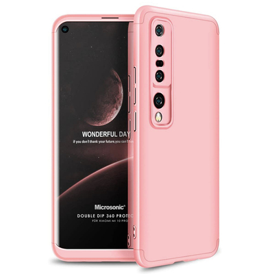 Microsonic Xiaomi Mi 10 Pro Kılıf Double Dip 360 Protective AYS Rose Gold