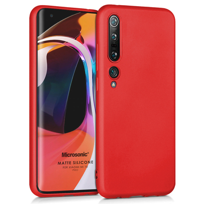 Microsonic Xiaomi Mi 10 Pro Kılıf Matte Silicone Kırmızı