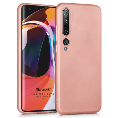 Microsonic Xiaomi Mi 10 Pro Kılıf Matte Silicone Rose Gold