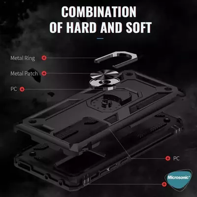 Microsonic Xiaomi Mi 12 Lite Kılıf Military Ring Holder Lacivert