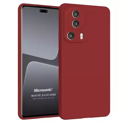 Microsonic Xiaomi Mi 13 Lite Kılıf Matte Silicone Kırmızı