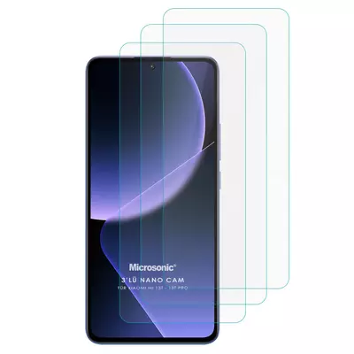 Microsonic Xiaomi Mi 13T Screen Protector Nano Glass Cam Ekran Koruyucu (3`lü Paket)