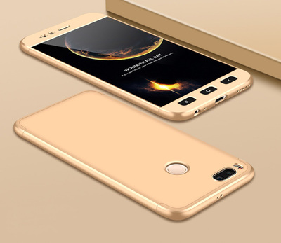 Microsonic Xiaomi Mi 5X Kılıf Double Dip 360 Protective AYS Gold