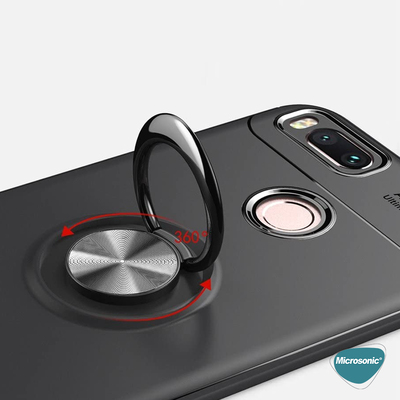 Microsonic Xiaomi Mi 5X Kılıf Kickstand Ring Holder Lacivert