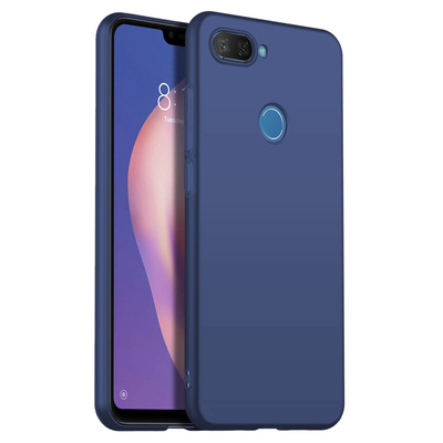 Microsonic Xiaomi Mi 8 Lite Kılıf Matte Silicone Lacivert