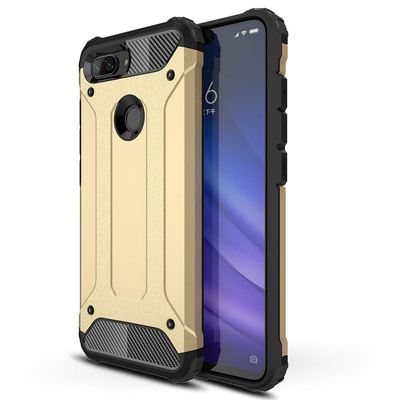 Microsonic Xiaomi Mi 8 Lite Kılıf Rugged Armor Gold