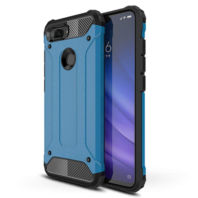 Microsonic Xiaomi Mi 8 Lite Kılıf Rugged Armor Mavi