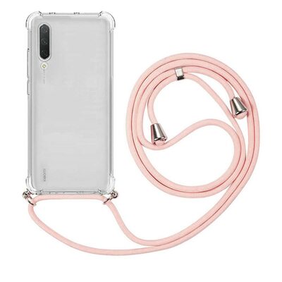 Microsonic Xiaomi Mi 9 Kılıf Neck Lanyard Rose Gold