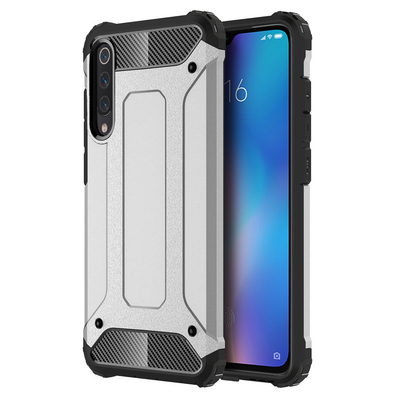 Microsonic Xiaomi Mi 9 Kılıf Rugged Armor Gümüş