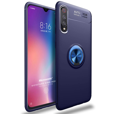 Microsonic Xiaomi Mi 9 SE Kılıf Kickstand Ring Holder Lacivert