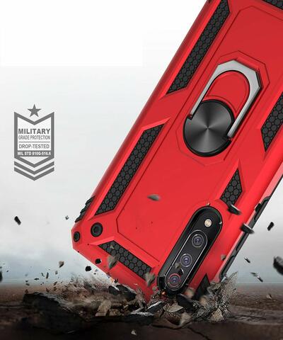 Microsonic Xiaomi Mi 9 SE Kılıf Military Ring Holder Kırmızı