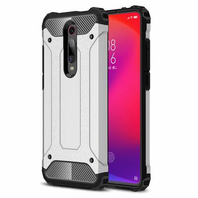 Microsonic Xiaomi Mi 9T Kılıf Rugged Armor Gümüş