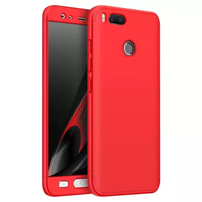 Microsonic Xiaomi Mi A1 Kılıf Double Dip 360 Protective Kırmızı