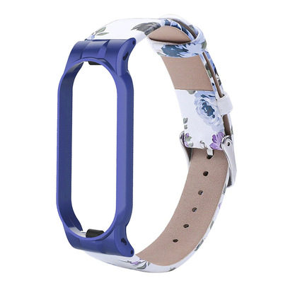 Microsonic Xiaomi Mi Band 5 Flowers Wrist Strap Kordon Mavi