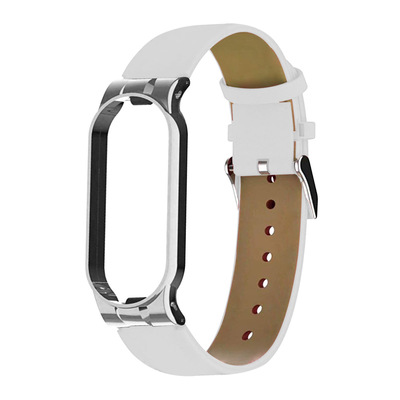 Microsonic Xiaomi Mi Band 5 Kordon Leather Wrist Strap Beyaz