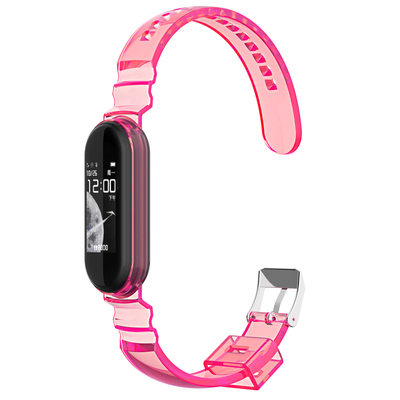 Microsonic Xiaomi Mi Band 5 Transparent Clear Band Kordon Pembe