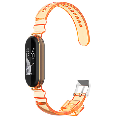 Microsonic Xiaomi Mi Band 5 Transparent Clear Band Kordon Turuncu