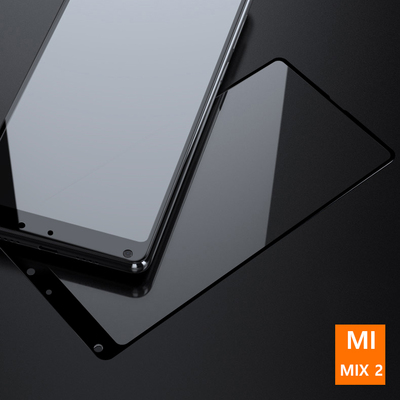 Microsonic Xiaomi Mi Mix 2 Kavisli Temperli Cam Ekran Koruyucu Film Siyah