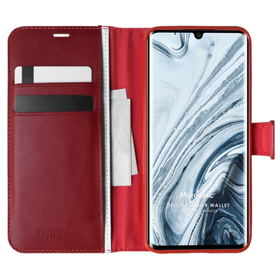 Microsonic Xiaomi Mi Note 10 Kılıf Delux Leather Wallet Kırmızı